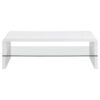 RECTANGULAR COFFEE TABLE WITH GLASS SHELF GLOSSY WHITE - Image 3
