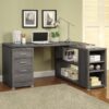 YVETTE L-SHAPED OFFICE DESK WEATHERED GRAY - Image 2