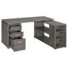 YVETTE L-SHAPED OFFICE DESK WEATHERED GRAY - Image 3