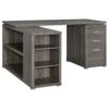 YVETTE L-SHAPED OFFICE DESK WEATHERED GRAY - Image 4
